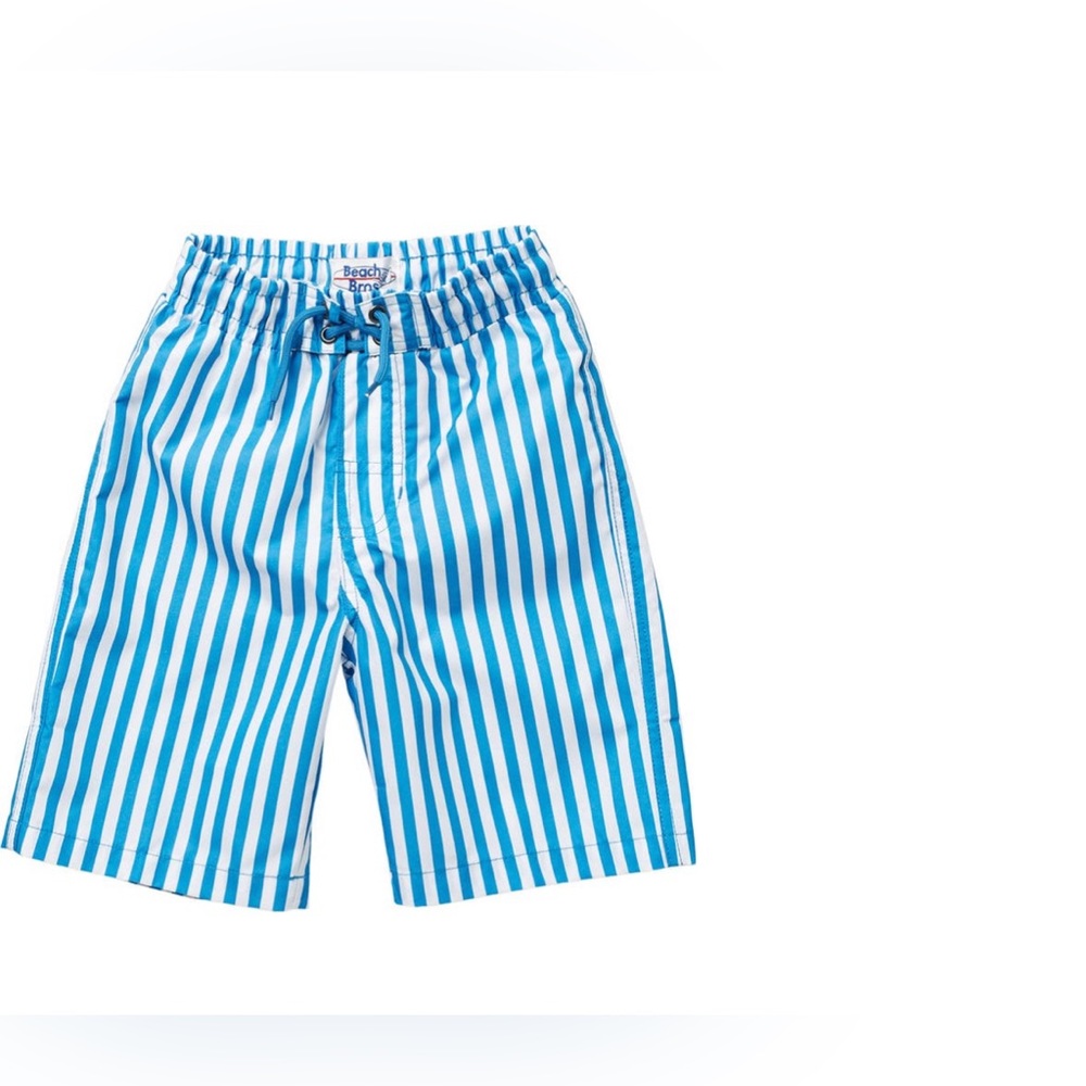 Beach Bros Boy’s Blue and White Stripe Swim Trunks| Size: 3T